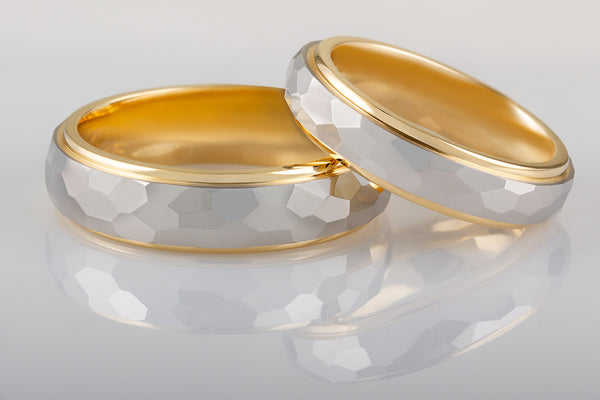 Men's two tone wedding bands