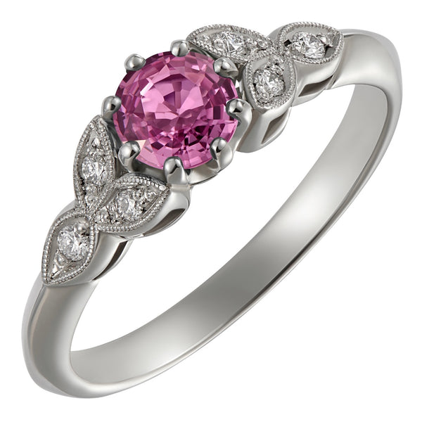 Unique pink diamond engagement ring UK