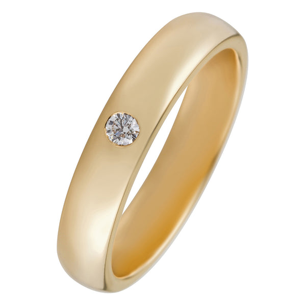 4mm men's diamond wedding ring in yellow gold