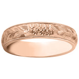 5mm Court Rose Gold 'Forget-Me-Not' Floral Wedding Ring