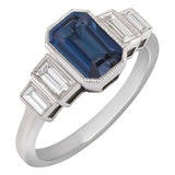 Art Deco sapphire diamond engagement ring