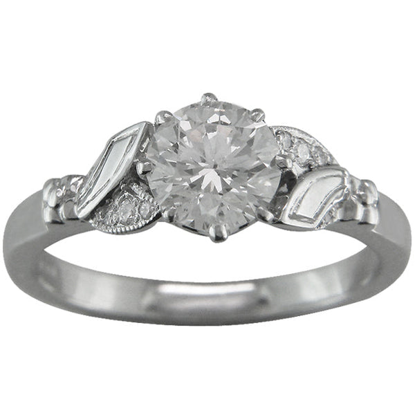 Edwardian style lab grown diamond engagement ring