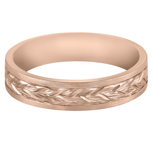 Nature-inspired wedding ring in rose gold