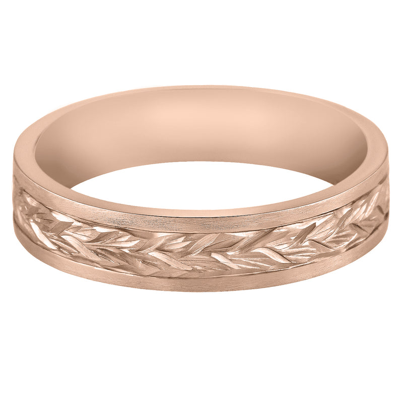Nature-inspired wedding ring in rose gold