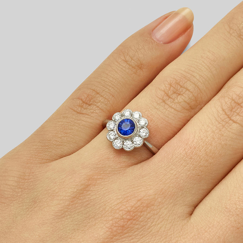 Antique sapphire cluster ring