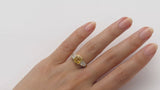 Yellow Sapphire Ring with Baguette Diamonds