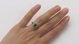Emerald and diamond 3-stone ring on hand video