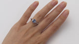 Three Stone Aquamarine and Diamond Engagement Ring