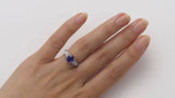 Art Deco Sapphire Ring with Baguette Diamond Shoulders
