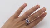 Unusual Sapphire Engagement Ring with Swirls of Diamonds