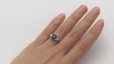 Cushion cut blue sapphire and trillion diamond ring video