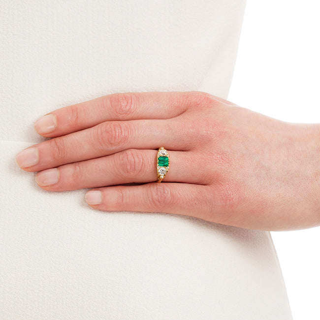 Emerald ring in 19th century design