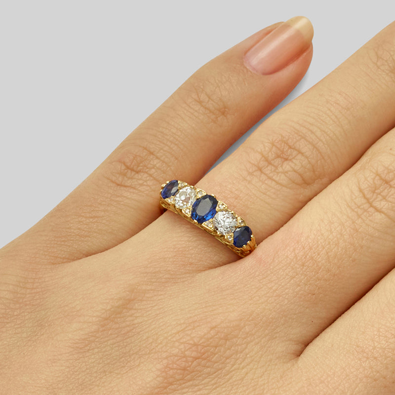 Antique diamond and sapphire rings for sale