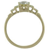 Side view 0.50 carat diamond ring Art Deco design.