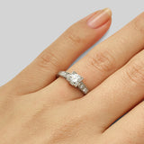 Art Deco engagement ring with round diamond
