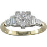 Unique Art Deco Ring Design in Platinum and Yellow Gold