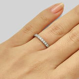 Engraved Diamond Wedding Ring in Platinum with 15 Diamonds