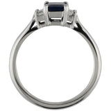 Side view sapphire three stone engagement ring