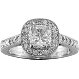 Cushion cut diamond engagement ring UK