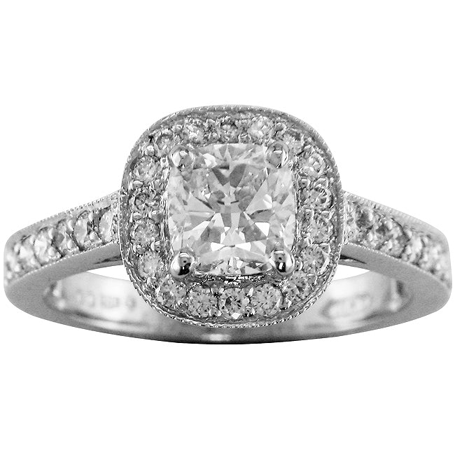 Cushion cut diamond engagement ring UK