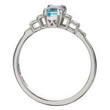 Art Deco aquamarine engagement ring