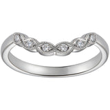 Deep curve diamond wedding ring in 18ct white gold