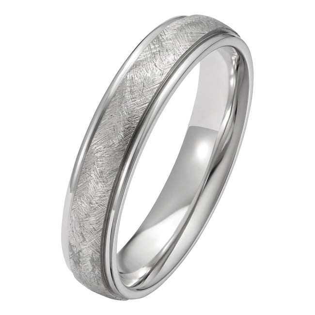 4mm Ice Texture Wedding Ring in Platinum
