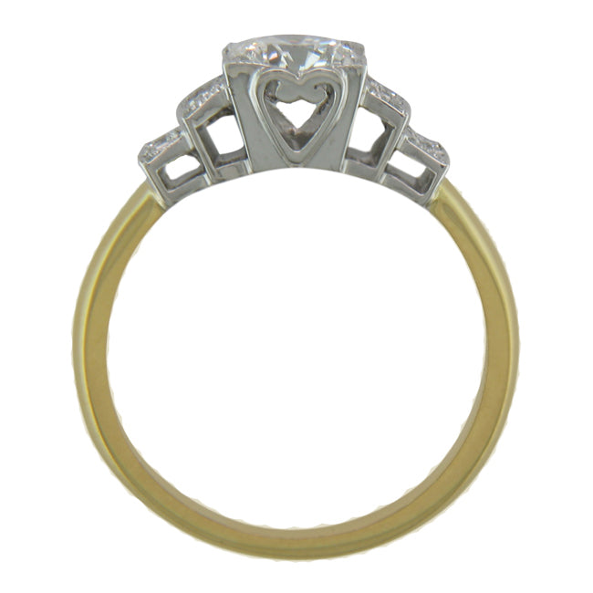 Platinum and gold Art Deco diamond ring