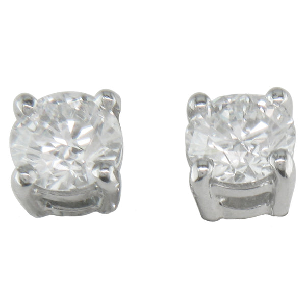 Diamond stud earrings in platinum