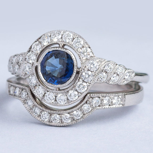 Wedding ring to complement vintage halo ring