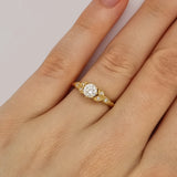 Yellow gold floral diamond ring