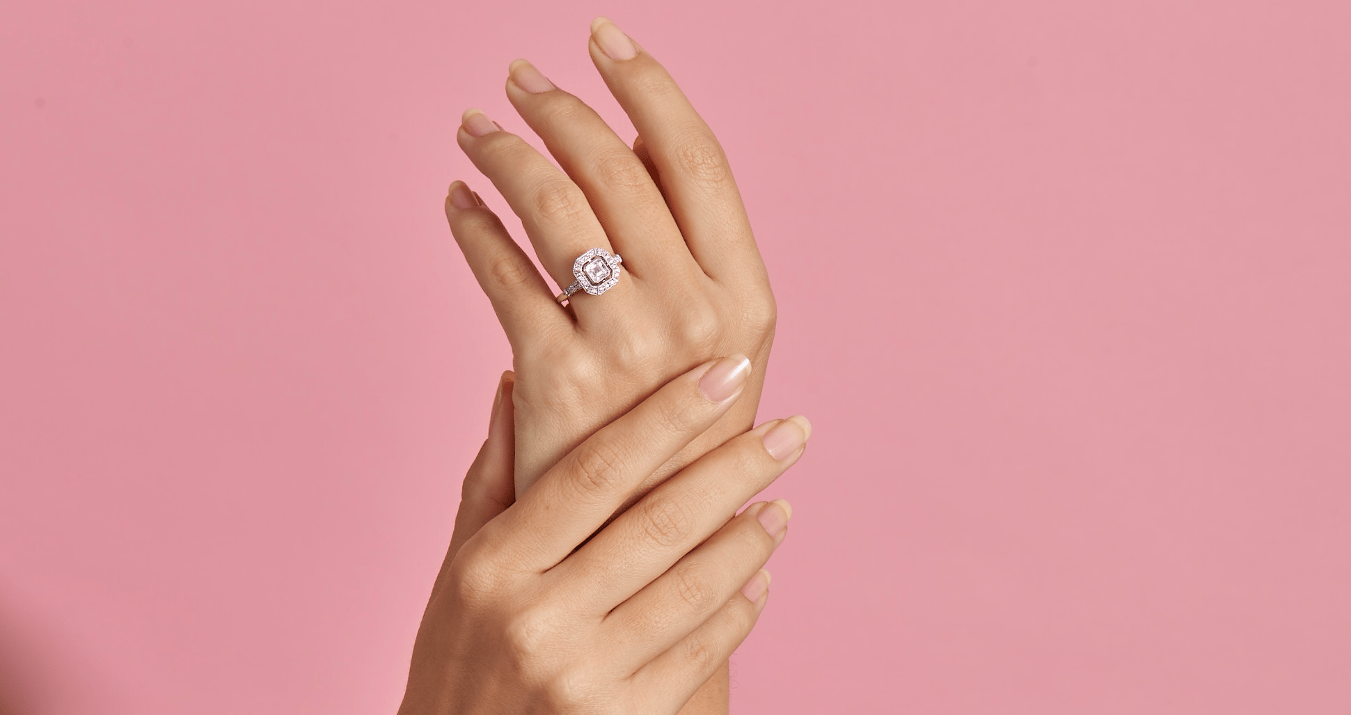 Vintage diamond cluster engagement ring