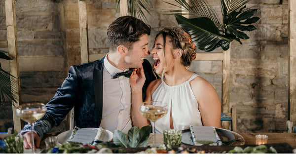 Tropical luxe theme wedding in Somerset
