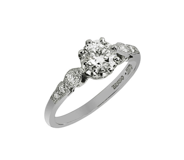 Vintage diamond engagement ring in platinum