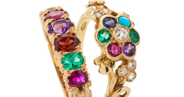 Acrostic rings, regard and dearest victorian style jewellery