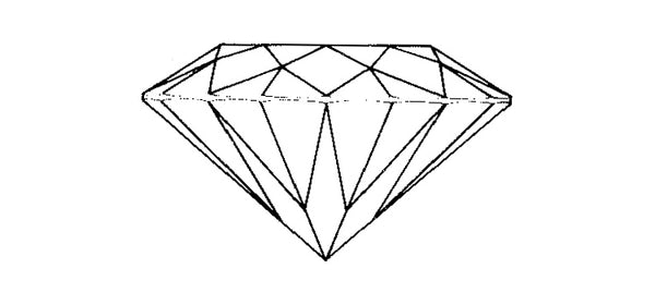 Diagram of modern round brilliant cut diamond