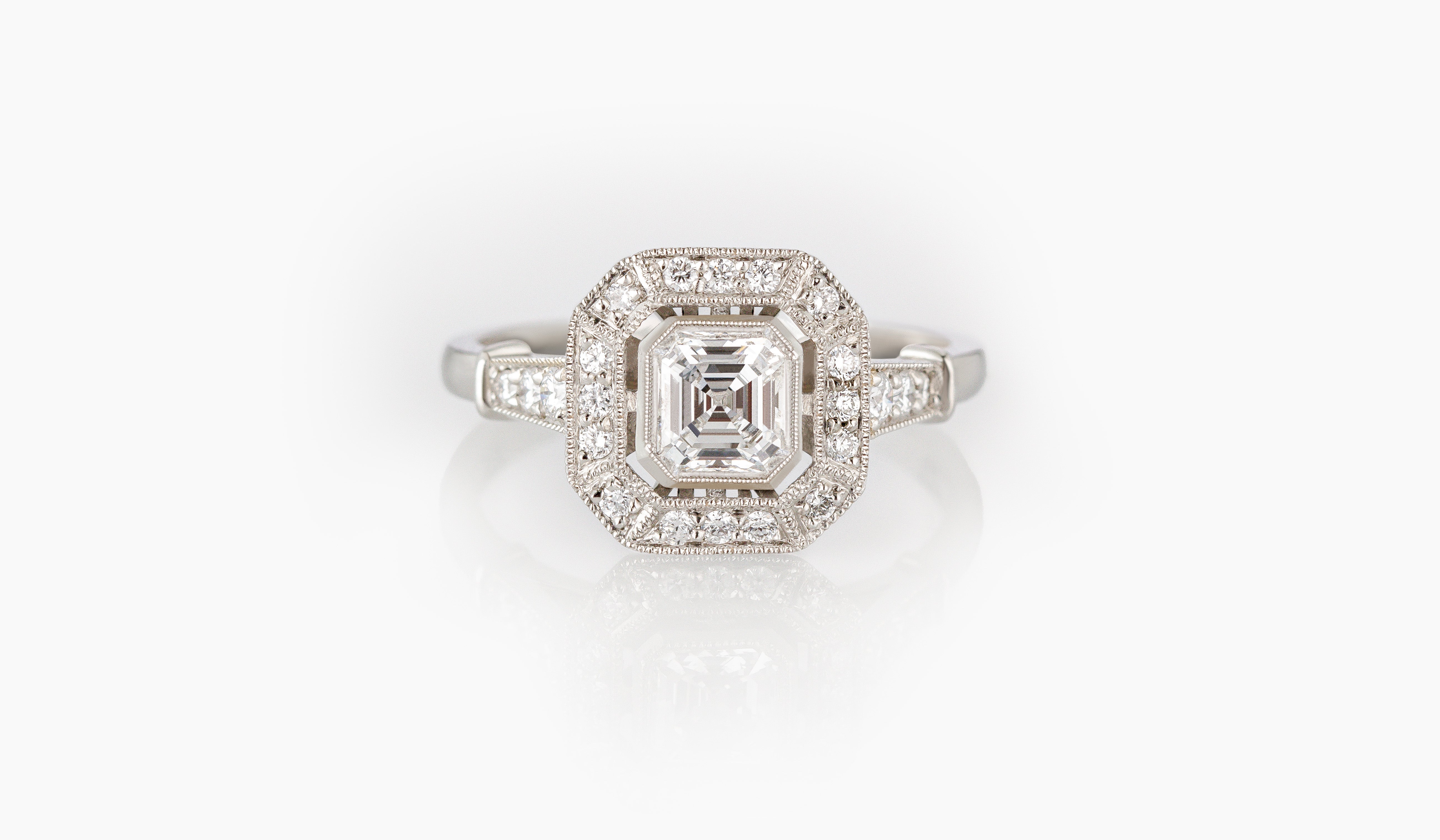 Asscher Cut Engagement Rings - The London Victorian Ring Co