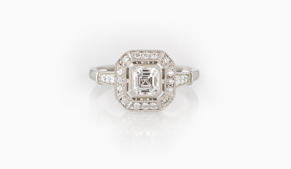 Asscher Cut Engagement Rings - The London Victorian Ring Co