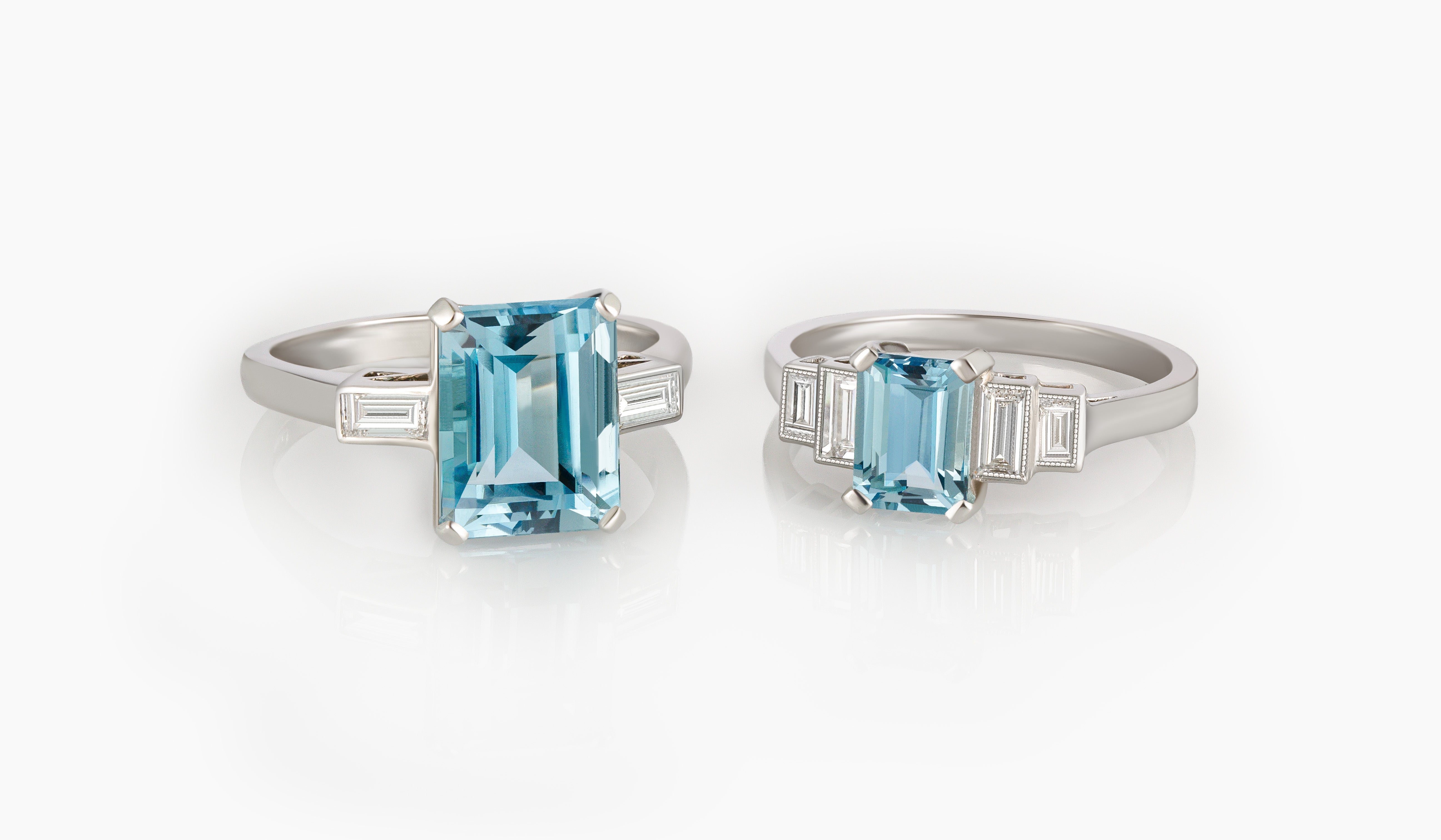 Aquamarine Engagement Rings - The London Victorian Ring Co