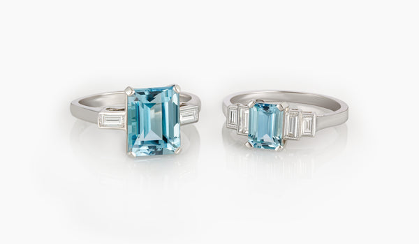 Aquamarine Engagement Rings - The London Victorian Ring Co
