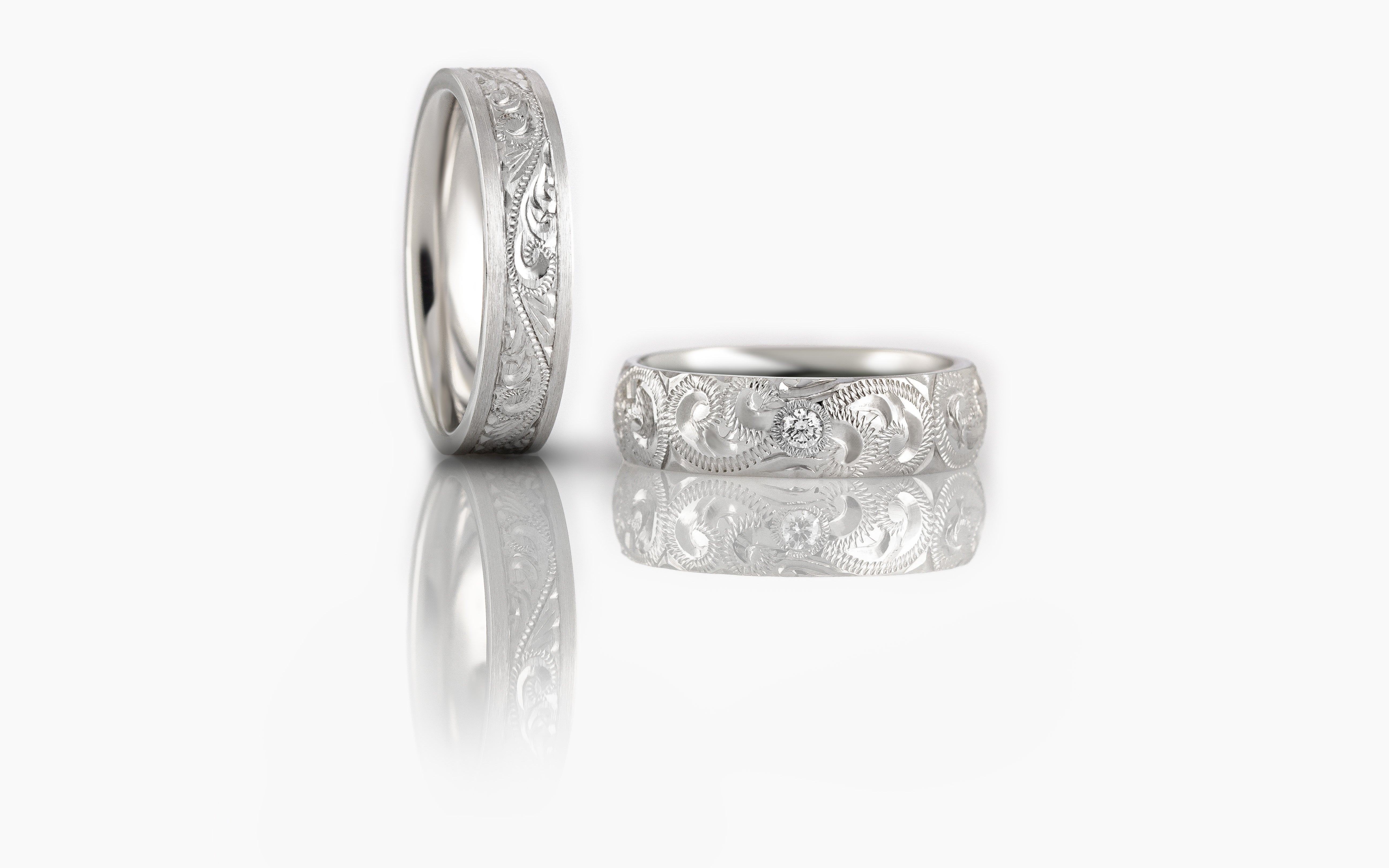 Engraved Men's Wedding Bands - The London Victorian Ring Co