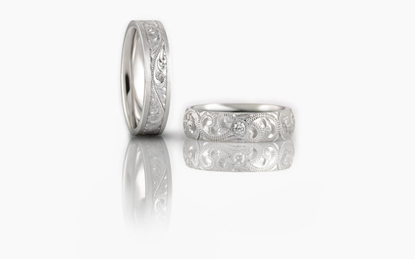 Engraved Men's Wedding Bands - The London Victorian Ring Co