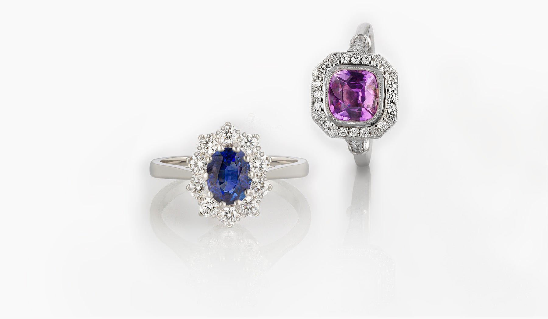 Art Deco Style Cluster Rings - The London Victorian Ring Co