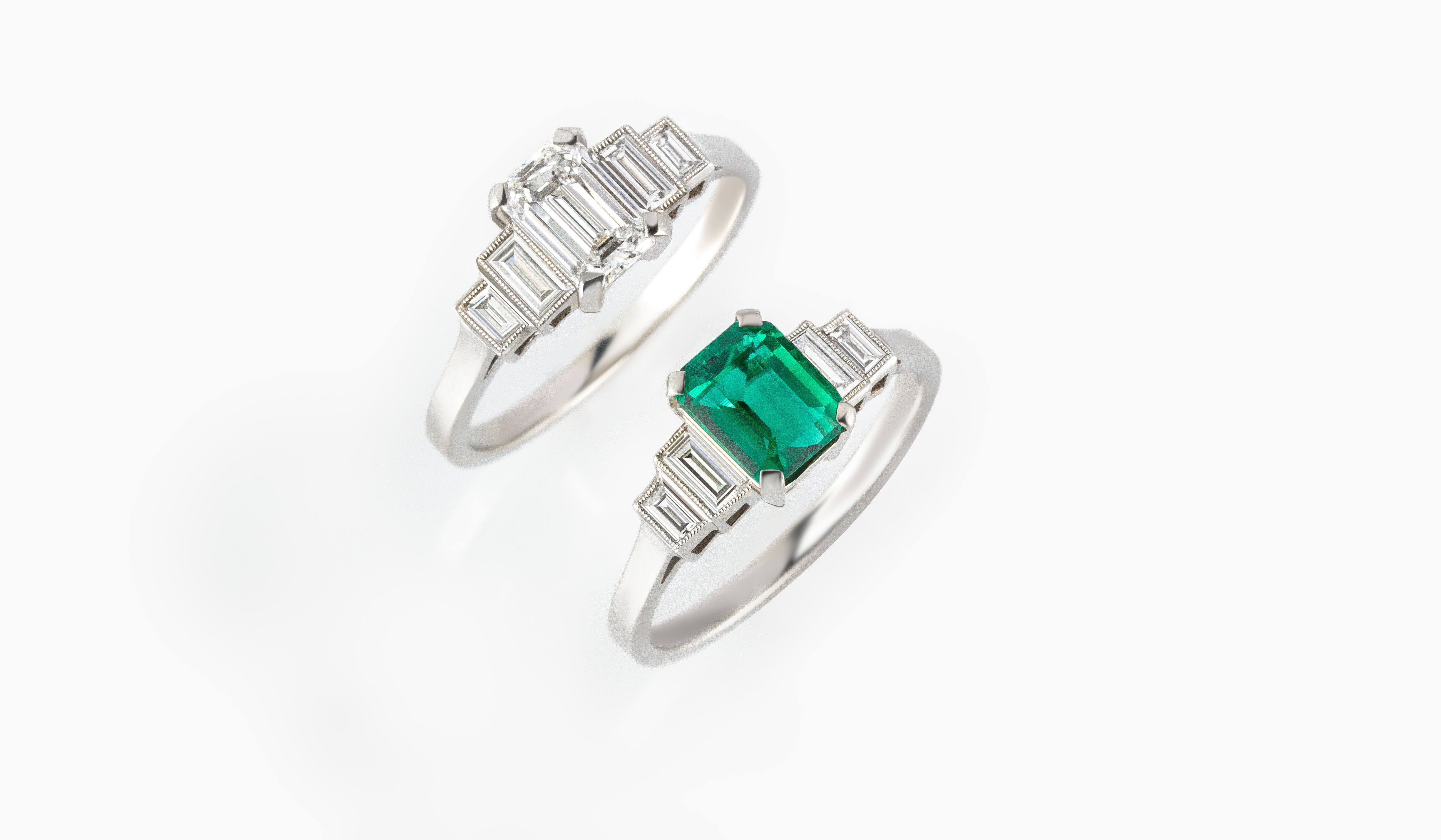 Emerald Cut Engagement Rings - The London Victorian Ring Co