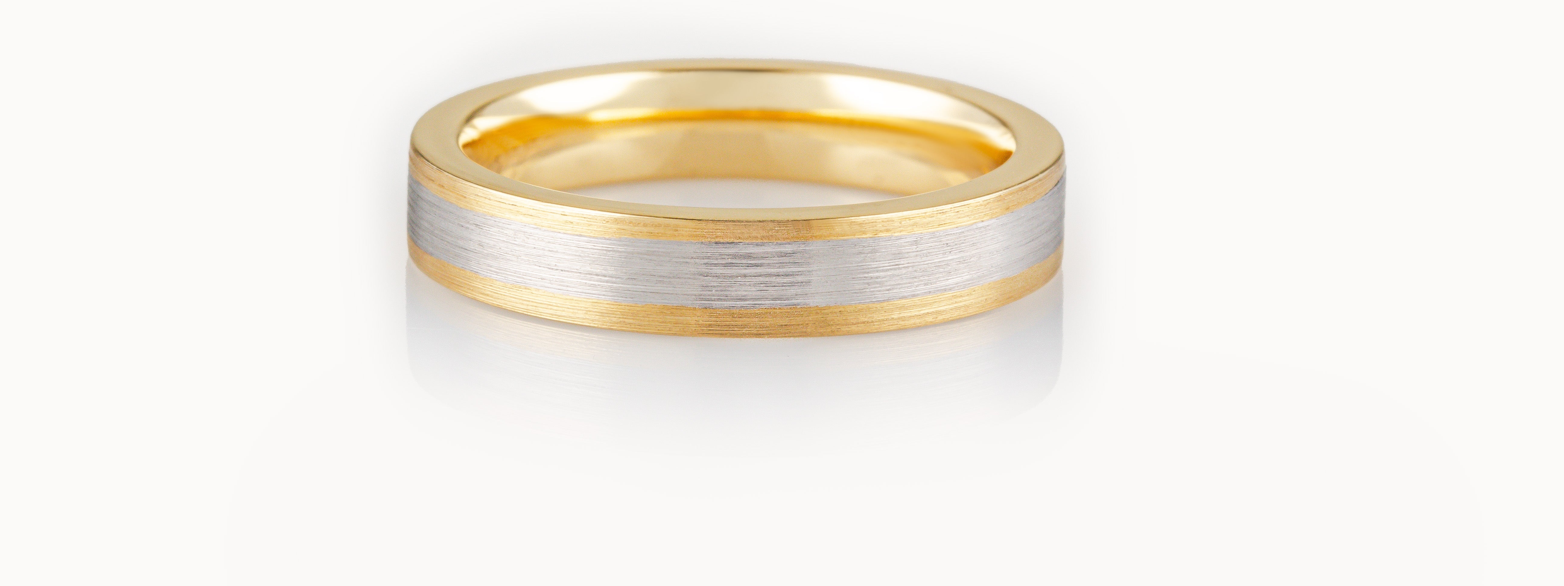 Men's Two Tone Wedding Rings - The London Victorian Ring Co