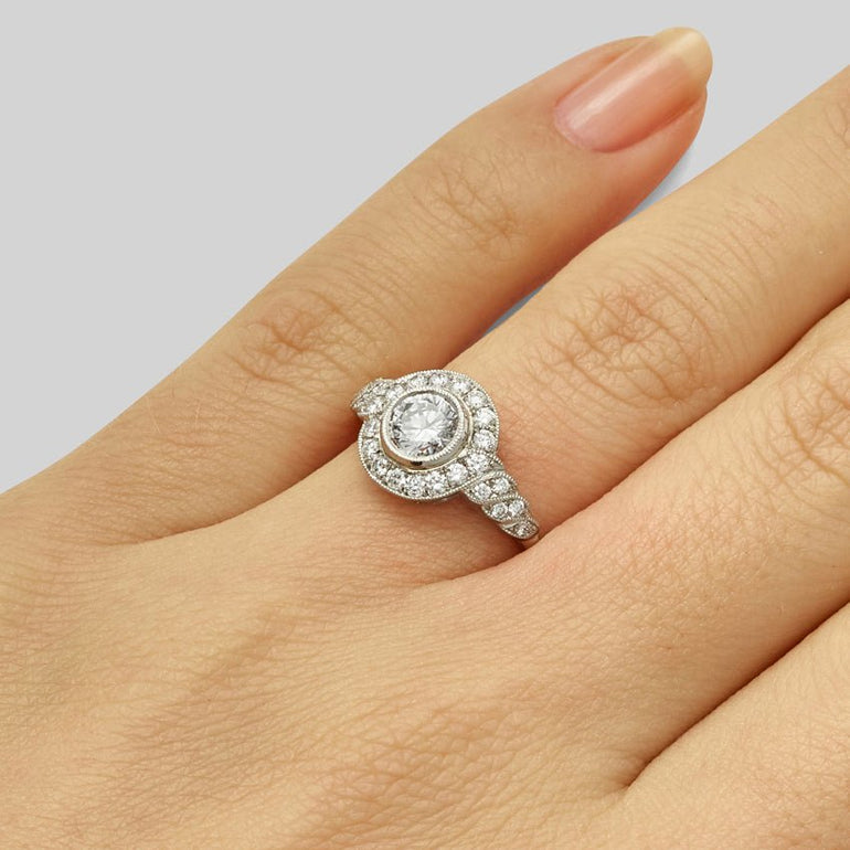 Vintage cluster engagement ring