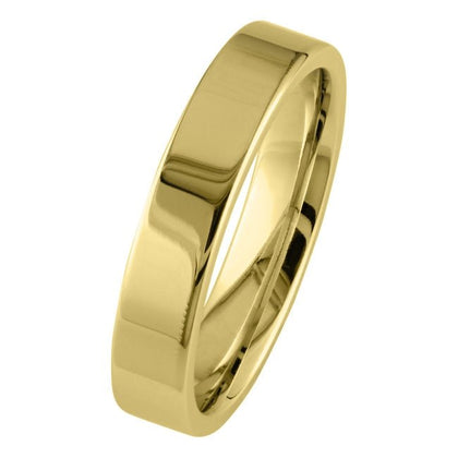 18ct yellow gold 4mm flat court wedding band UK