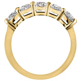 18ct yellow gold five stone diamond ring with shared prong setting