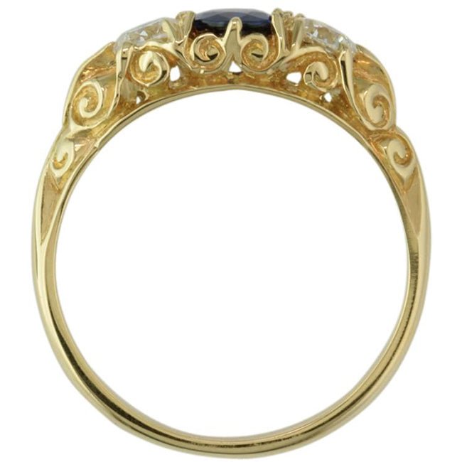 Sapphire and diamond ring in 18ct yellow gold London UK