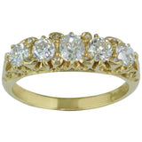 Victorian Style Diamond Carved Half Hoop Ring